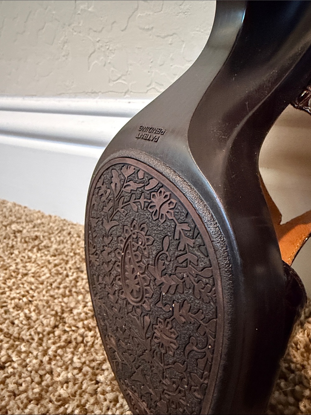Sofft Brown Croc-Embossed Slide Heels - Picture 5 of 6